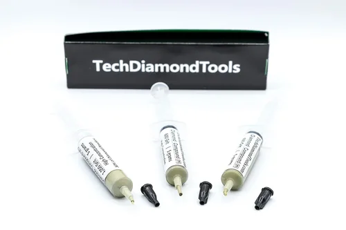 Vista 8 de TechDiamondTools Kit de 3 pasta de pulido de diamante compuesto de pulido hecho en EE. UU. Grano 400 600 1050 Pasta lapidaria para vidrio de roca