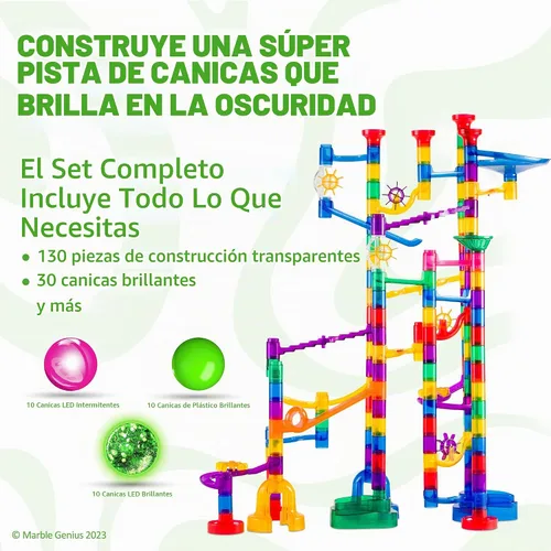 Vista 3 de Marble Genius Space Theme Marble Run, 200 Pieces, STEM Toy