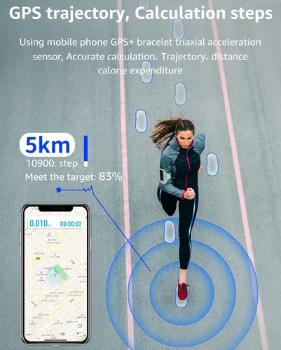 Vista 7 de IP68 - Monitor de fitness impermeable, monitor de ritmo de calor de presión arterial, reloj inteligente, monitor de sueño de oxígeno en sangre