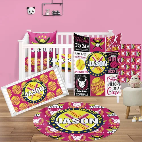 Vista 10 de Juego de ropa de cama para cuna de bebé, 5 piezas, diseño de bolas y arco iris, manta de bebé con nombre personalizado, sábana bajera para cuna