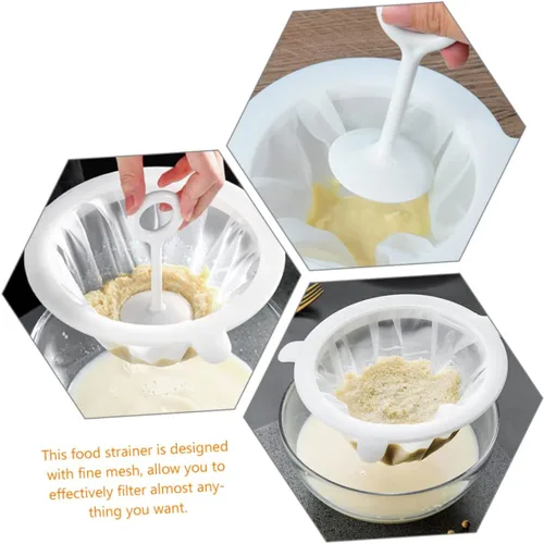 Vista 6 de BESTonZON 2 juegos de colador de malla ultra fina con filtro de malla de barra de prensa para jugo de leche de malla fina colador para uso en cocina