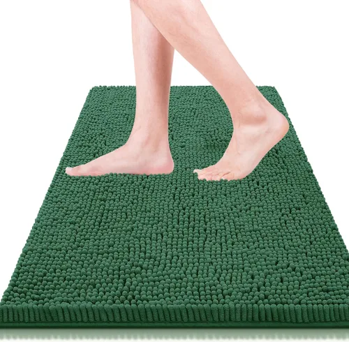 Vista 23 de Alfombras de baño de 47 x 17 pulgadas, súper absorbentes, suaves, gruesas, lavables a máquina, tapete de baño de felpilla antideslizante, tapete