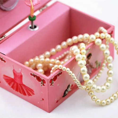 Vista 5 de Septwonder Musical Jewelry Box for Girls with Spinning Ballerina and Mirror Kids Jewelry Box Plays Music Swan Lake