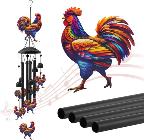 Vista 13 de Campanillas de Viento de Mariposa para Exteriores, Campanillas de Metal Negro al Aire Libre, Regalos de Mariposas para Mujeres/Hombres, Decoración