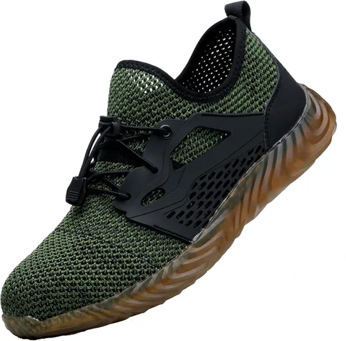 Vista 23 de SUADEX Zapatos deportivos con punta de acero para hombres y mujeres, indestructibles, ligeros, cómodos, antideslizantes, puntera compuesta