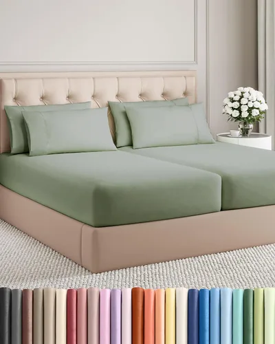 Vista 223 de Juego de sábanas Twin de 4 piezas - Cómodo, transpirable y refrescante - Juego de ropa de cama de lujo de hotel ultrasuave con bolsillos profundos