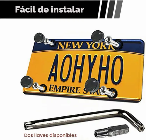 Vista 3 de Juego de 4 tornillos antirrobo para placa de matrícula, pernos SS inoxidables, cabeza Torx universal, de seguridad, resistente a manipulaciones