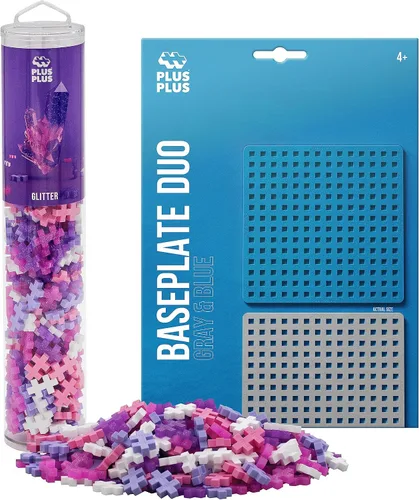 Vista 15 de Plus Plus Juego de 240 piezas básicas de mezcla de tubos y placa base, mini bloques de construcción entrelazados, juguetes de tallo para niños