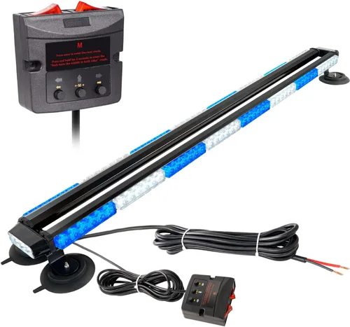 Vista 11 de ASPL Luces estroboscópicas de advertencia de emergencia de 49.2 pulgadas, 102 luces LED intermitentes impermeables de alta intensidad con 28 imanes