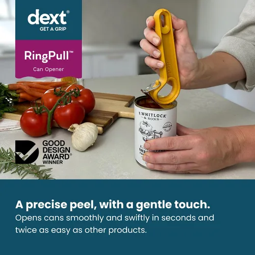Vista 2 de Dext - Abrelatas de Anilla, Abrelatas de Latas Pop para Personas Mayores, Artritis y Parkinson, Fácil de Abrir, Mango Ergonómico con Agarre Cómodo.