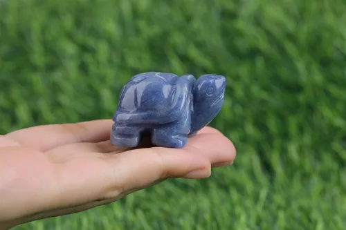 Vista 5 de Regalos de tortugas marinas de aventurinas azules para mujeres, estatua de tortuga, hecha a mano, cristal curativo natural, lindo océano azul