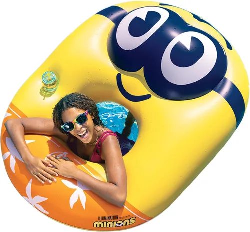 Vista 8 de BigMouth Giant Minions - Flotador inflable para piscina, flotador inflable de tubo de natación Mi villano favorito 4, mercancía de película