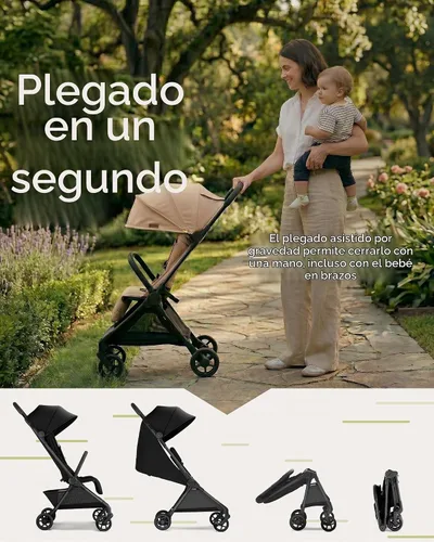 Vista 6 de Mompush Nexis - Cochecito de viaje ligero de fibra de carbono, equipaje de Negro