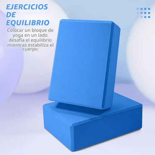 Vista 7 de Bloques de yoga Bloque de espuma de apoyo sin látex con bordes biselados, bloques de ejercicio antideslizantes para pilates, meditación