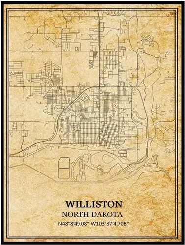 Vista 6 de TANOKCRS Minot Dakota del Norte, Estados Unidos, América, arte de pared, póster de impresión vintage, mapa, ilustración, viaje, recuerdo, regalo