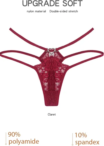 Vista 4 de Banamic Tangas sexy para mujer, ropa interior, tangas en T, espalda baja, hipster