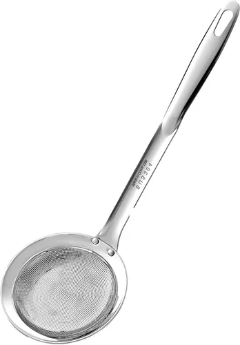 Vista 6 de Ugotit Cuchara espumadera de acero inoxidable, colador de malla fina para cocinar, desnatador de grasa y desnatador de olla caliente, accesorio
