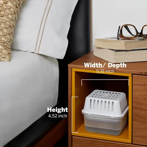Vista 6 de HUMYDRY Deshumidificador absorbente de humedad con 3 repuestos, dispositivo compacto de 8.8 onzas