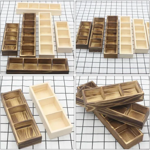 Vista 9 de Wood Tea Bag Holder 3 Compartment Organizer for Countertop Display