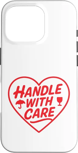 Vista 20 de Handle with Care - Cute Heart Warning Design Case for iPhone 17