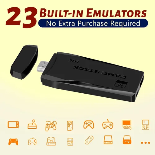 Vista 2 de HRYYDS 2025 Retro Gaming Console Pro 4K HDMI with 40,000+ Built-in Classic Video Games - Plug & Play Game Stick for TV with 2 Wireless Controllers