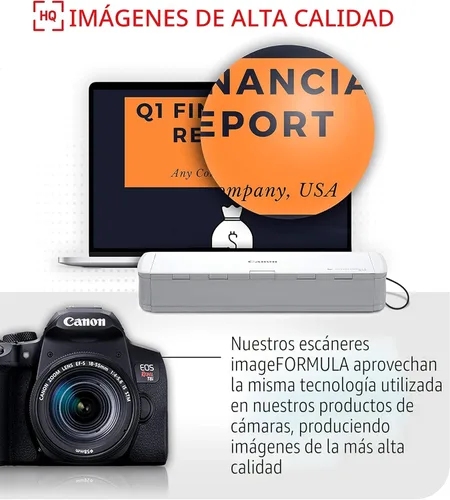 Vista 7 de Canon imageFORMULA R10 - Escáner de Documentos Portátil, Alimentado por USB, Escaneo Dúplex, Alimentador de Documentos, Fácil Configuración