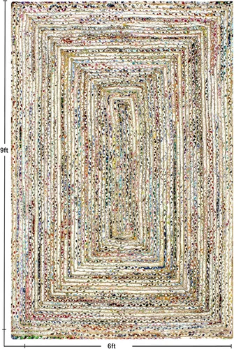Vista 89 de Natural Jute Collection - Alfombra rectangular de 2 x 3 pies, alfombra de yute trenzada a cuadros multicolor de 0.27 pulgadas de grosor, ideal