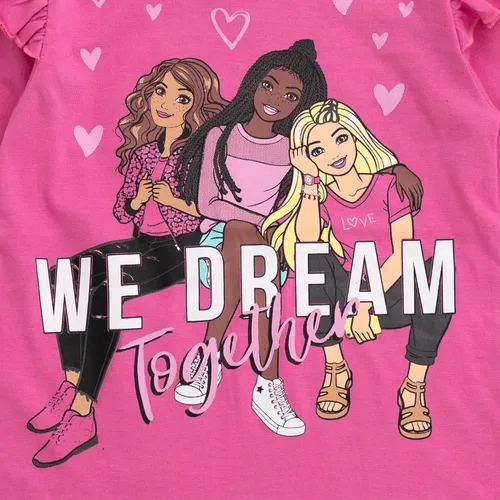Vista 6 de Barbie Paquete de 3 camisetas para niñas de niños pequeños a grandes