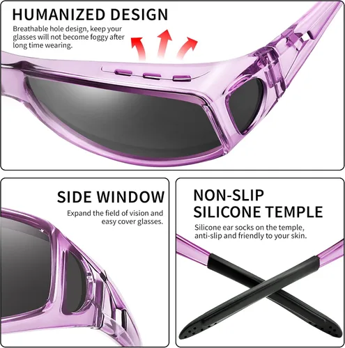Vista 11 de Polarized Sunglasses Fit Over Glasses for Women Men with UV400 Protection Over Wrap Around Sun Glasses