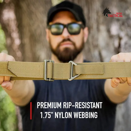 Vista 5 de WOLF TACTICAL Everyday Riggers Belt - Cinturón táctico de nailon de 1.75 pulgadas para CQB, CCW