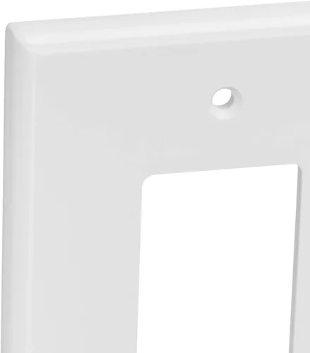 Vista 3 de Leviton 88605 - Placa de pared combinada de 2 ventanas, 1 palanca, 1 palanca, 1 unidad, 88605, de gran tamaño, termoestable, montaje