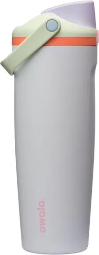 Vista 12 de Botella de agua Owala FreeSip con aislamiento de acero inoxidable con pico de dos vías, pajita incorporada y asa de cubo, fabricada para viajes