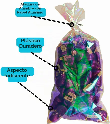 Vista 6 de Iconikal Bolsas para violonchelo, holográficas iridiscentes, 5 x 11 pulgadas, 100