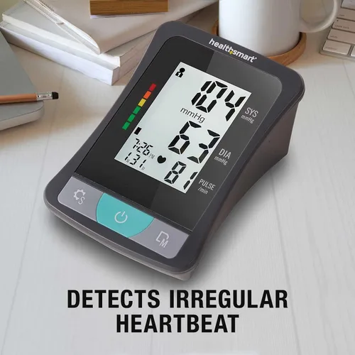 Vista 9 de HealthSmart Monitor Digital de Presión Arterial de Brazo con Manguito Automático para Brazo Superior que Muestra Presión Arterial, Frecuencia