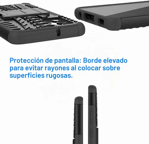 Vista 5 de Funda de teléfono para Samsung Galaxy A32 4G de 6.4 pulgadas con protector de pantalla de vidrio templado y soporte, accesorios híbridos duros