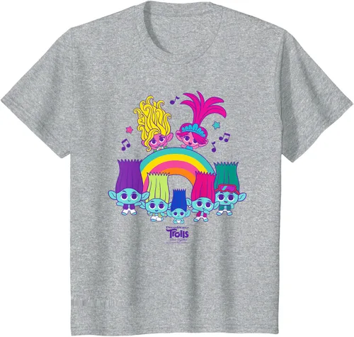 Vista 33 de Camiseta DreamWorks Trolls Band Together BroZone Poppy Viva Rainbow Negro