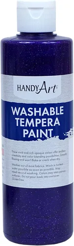 Vista 8 de Handy Art Pintura lavable con purpurina de 8 onzas, azul