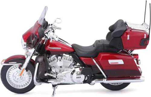 Vista 5 de Motocicleta Harley Davidson FLHTK Electra Glide modelo 2013, roja, versión ultralimitada, 1/12 de Maisto 32323.
