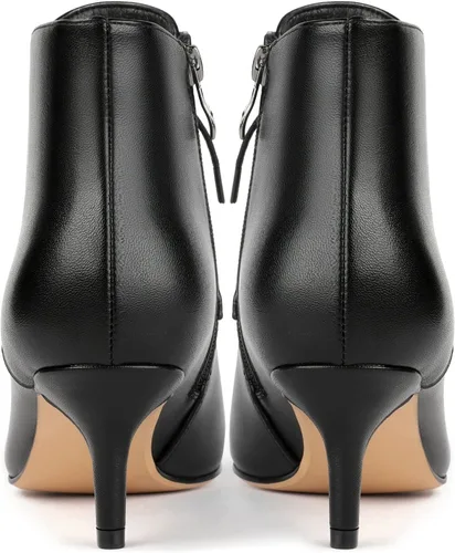 Vista 6 de Eldof Botines de tacón bajo para mujer, con puntera puntiaguda, 2.3 pulgadas, con cordones, cómodas botas para caminar
