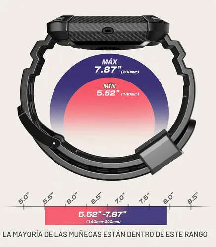 Vista 7 de Correa Supcase Unicorn Beetle Pro de repuesto para reloj Fitbit Versa 2, banda protectora para caja de reloj, Negro, SUP-Fitbit-Versa2-UBPro-Black
