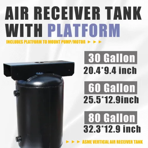 Vista 3 de Tanque de aire vertical industrial del receptor del compresor de aire de 60 galones clasificado para 200 PSI con ASME codificado