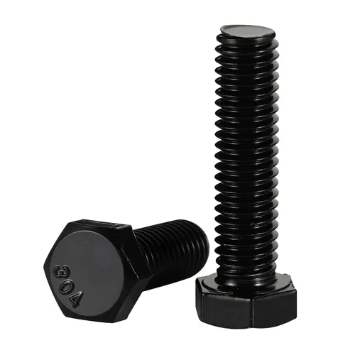 Vista 2 de Tornillos hexagonales de cabeza hexagonal de 1/4-20 x 1, acabado negro 18-8, rosca gruesa UNC totalmente roscada, 20