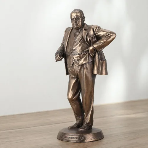 Vista 3 de Veronese Design Estatua acabada de bronce del primer ministro británico Winston Churchill