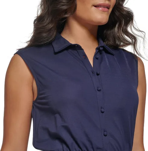 Vista 4 de GUESS Vestido tipo camiseta con botones para mujer