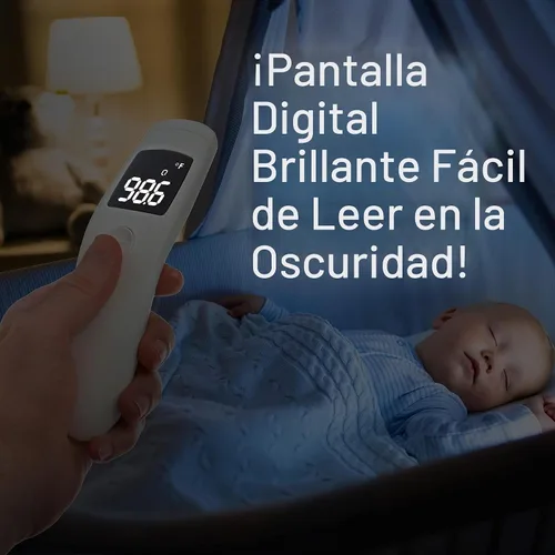 Vista 3 de Dr. Talbot's Termómetro infrarrojo sin contacto con pantalla LED, blanco