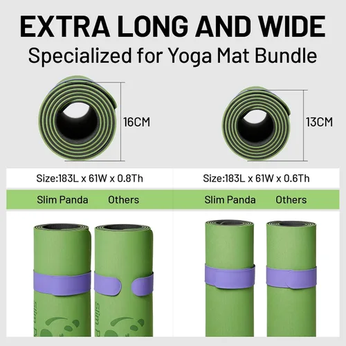 Vista 5 de Yoga Mat Strap Slap Band, One Snap Keeps Mats Tightly Rolled, Heavy-Duty Clasp Fits Most Size Mats(24" L X 2" W)