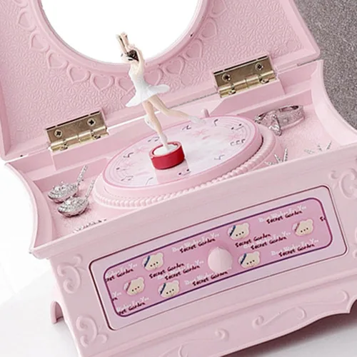Vista 5 de Bohany Organizador de joyas bailarina Organizador de joyas de bailarina para niñas y adolescentes Juego de joyeros con cajones extraíbles, espejo