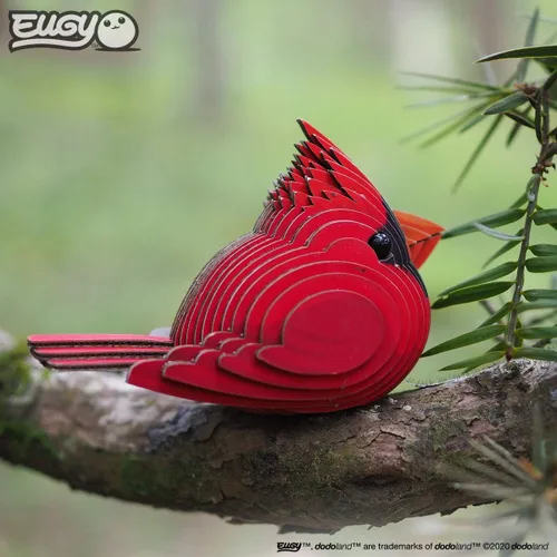 Vista 7 de EUGY 068 Cardinal - Rompecabezas de papel 3D ecológico [nuevo sello]