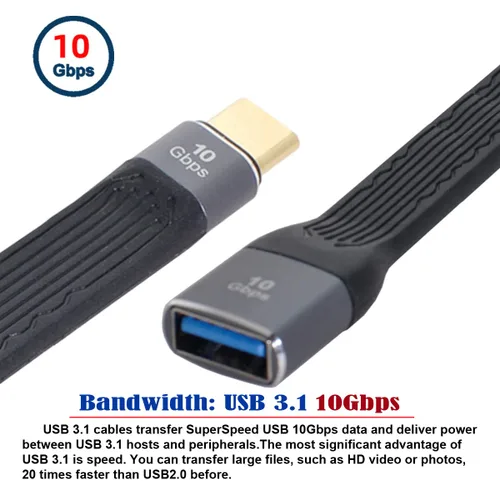 Vista 5 de CY USB 3.1 tipo C macho host a USB3.0 tipo AF OTG Flat Slim FPC cable de datos 5.1 in para teléfono portátil