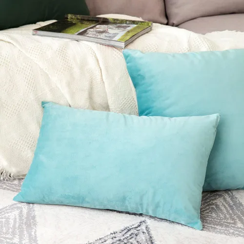 Vista 2 de MIULEE - Funda de almohada de terciopelo suave de lujo decorativa, funda de cojín rectangular única para sofá de primavera, dormitorio, automóvil